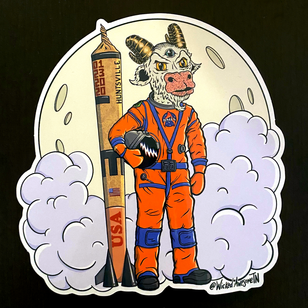 Huntsville Rocket Goat Sticker
